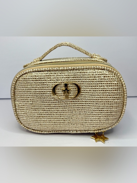 Dior Handbags - Christian Dior Holiday Gold Cosmetic Bag Christmas 2025 Stars Zip Case ONLY